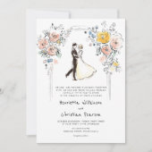 Formal Floral Arch Couple Watercolor Wedding  (正面)