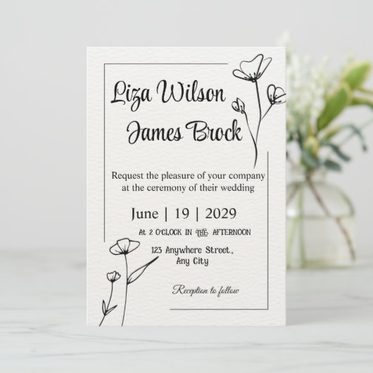 Formal Floral Crest Monogram Wedding Invitation 招待状 (スタンド正面)