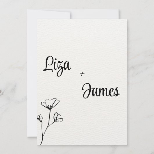 Formal Floral Crest Monogram Wedding Invitation 招待状 (裏面)