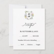 Formal Floral Monogram Crest Wedding