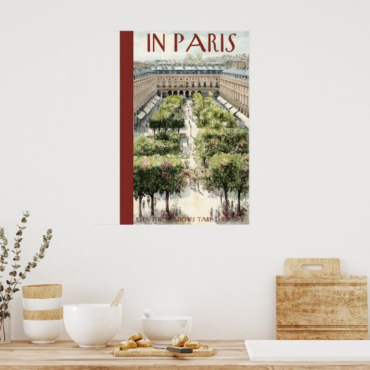 Formal Garden Courtyard Poster  Tree Lined Paths ポスター (キッチン)
