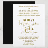 Formal Gold Black Tie Wedding Invitation 招待状 (正面/裏面)