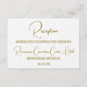 Formal Gold Black Tie Wedding Reception  招待状 (正面)