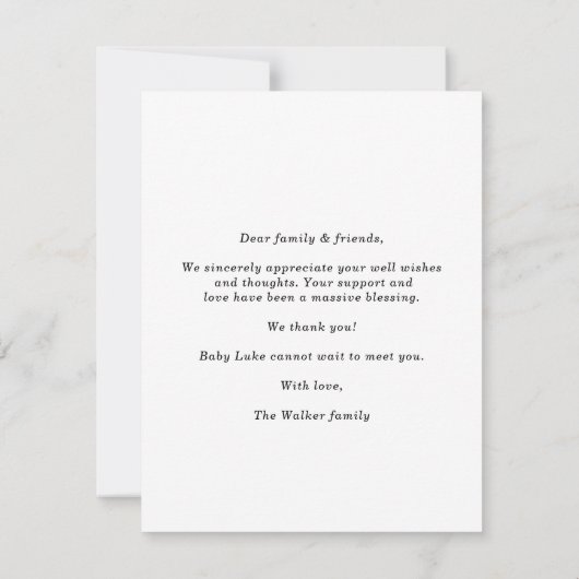 Formal Introducing Photo Baby Announcement Card (裏面)