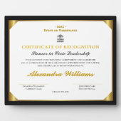 Formal Leadership Heritage Gold Award Certificate フォトプラーク (正面)