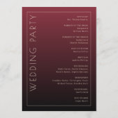 Formal Maroon Ceremony Program プログラム (裏面)