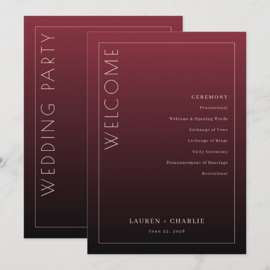 Formal Maroon Ceremony Program プログラム (正面/裏面)
