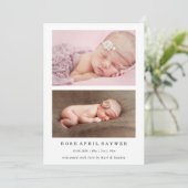 Formal Minimal Photo Baby Birth Announcement Card 招待状 (スタンド正面)