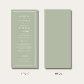 Formal Minimal Sage Green Wedding メニュー