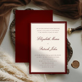 Formal Modern Classic Deep Burgundy Frame Wedding 招待状