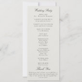Formal Modern Classic Ecru Frame Wedding Program (裏面)
