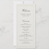 Formal Modern Classic Ecru Frame Wedding Program (正面)