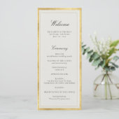 Formal Modern Classic Ecru Gold Wedding Program (スタンド正面)
