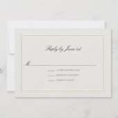Formal Modern Classic Elevated Ecru Wedding RSVP (正面)