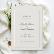 Formal Modern Classic Elevated Frame Ecru Wedding