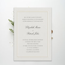 Formal Modern Classic Elevated Frame Ecru Wedding