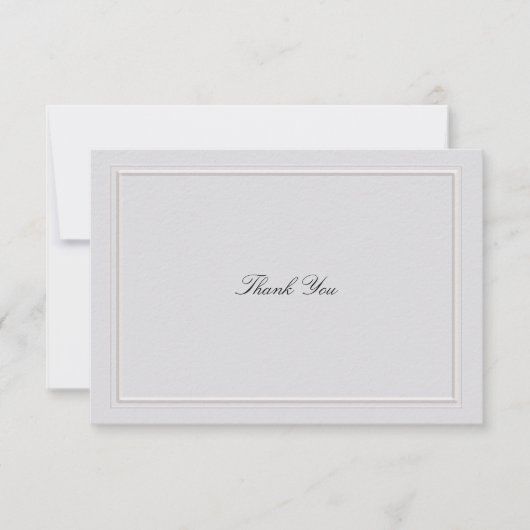 Formal Modern Classic Elevated Frame Ivory Wedding サンキューカード (正面)