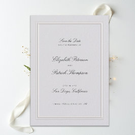 Formal Modern Classic Elevated Frame Ivory Wedding セーブザデート