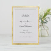 Formal Modern Classic Elevated Gold Ivory Wedding セーブザデート (スタンド正面)