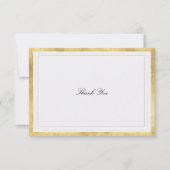 Formal Modern Classic Elevated Gold Pearl Wedding サンキューカード (正面)