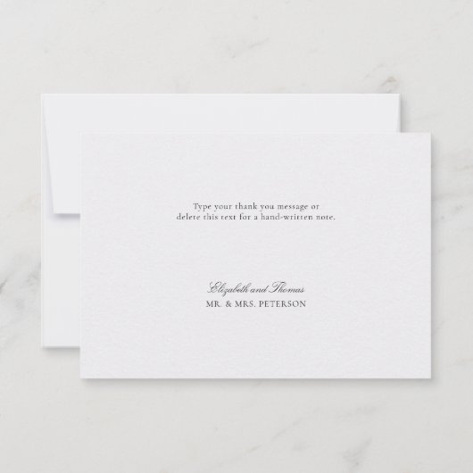 Formal Modern Classic Elevated Gold Pearl Wedding サンキューカード (裏面)