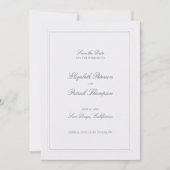 Formal Modern Classic Elevated Green Pearl Wedding セーブザデート (正面)