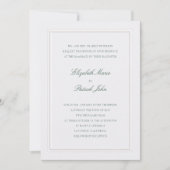 Formal Modern Classic Elevated Green Pearl Wedding 招待状 (正面)