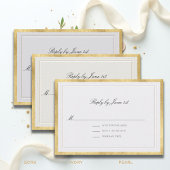 Formal Modern Classic Elevated Ivory Gold Wedding 出欠カード