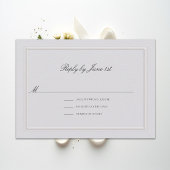Formal Modern Classic Elevated Ivory Wedding RSVP
