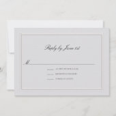 Formal Modern Classic Elevated Ivory Wedding RSVP (正面)