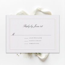 Formal Modern Classic Elevated Pearl Wedding RSVP