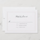 Formal Modern Classic Elevated Pearl Wedding RSVP (正面)