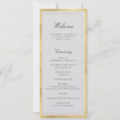 Formal Modern Classic Gold Ivory Wedding Program (正面)