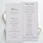 Formal Modern Classic Ivory Wedding Program