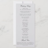 Formal Modern Classic Ivory Wedding Program (裏面)