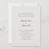 Formal Modern Classic Tandem Frame Ecru Wedding 招待状 (正面)