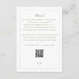 Formal Moss Green QR Code Wedding エンクロージャーカード