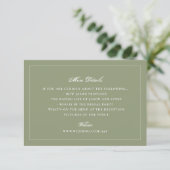 Formal Moss Green Wedding Website Details エンクロージャーカード (スタンド正面)
