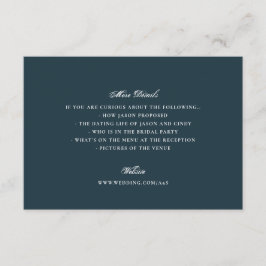 Formal Navy Blue Calligraphy Wedding Details エンクロージャーカード