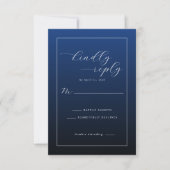 Formal Navy Blue RSVP Card (正面)