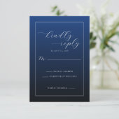 Formal Navy Blue RSVP Card (スタンド正面)