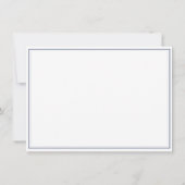 Formal Navy blue Script Two Border Stationery ノートカード (裏面)