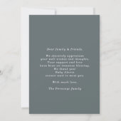 Formal Photo Gray Baby Birth Announcement Card 招待状 (裏面)