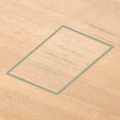 Formal Real Sage Green Border & Script Wedding アクリル招待状 (レイダウン)