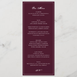 Formal Reception Burgundy Wedding メニュー