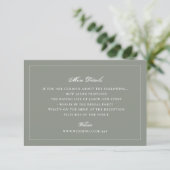 Formal Sage Green Wedding Website Details エンクロージャーカード (スタンド正面)
