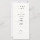 Formal Script Calligraphy Wedding Program (裏面)