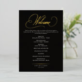 Formal Script Calligraphy Wedding Program 箔招待状 (立ち正面)