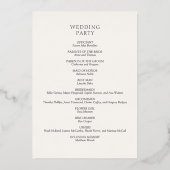 Formal Script Calligraphy Wedding Program 箔招待状 (裏面)