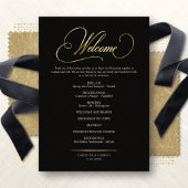 Formal Script Calligraphy Wedding Program 箔招待状